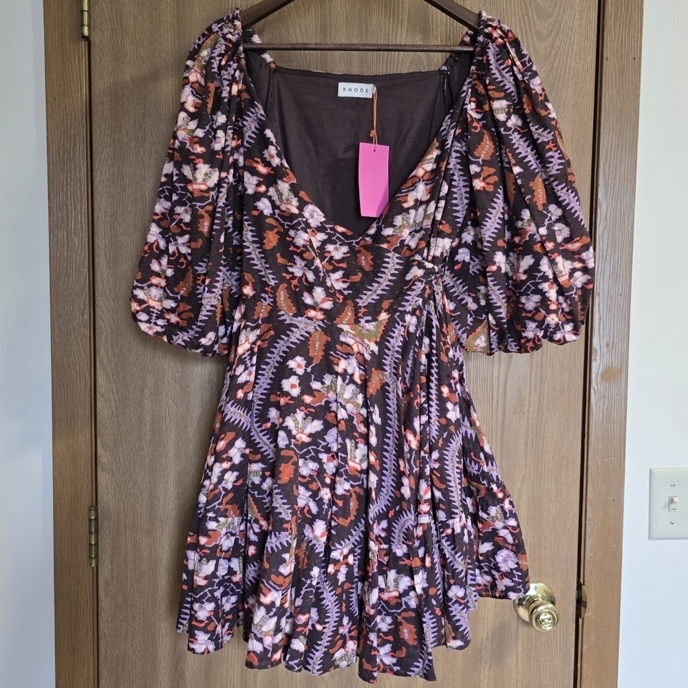 Rhode Darya V-Neck Floral Mini Wrap Dress